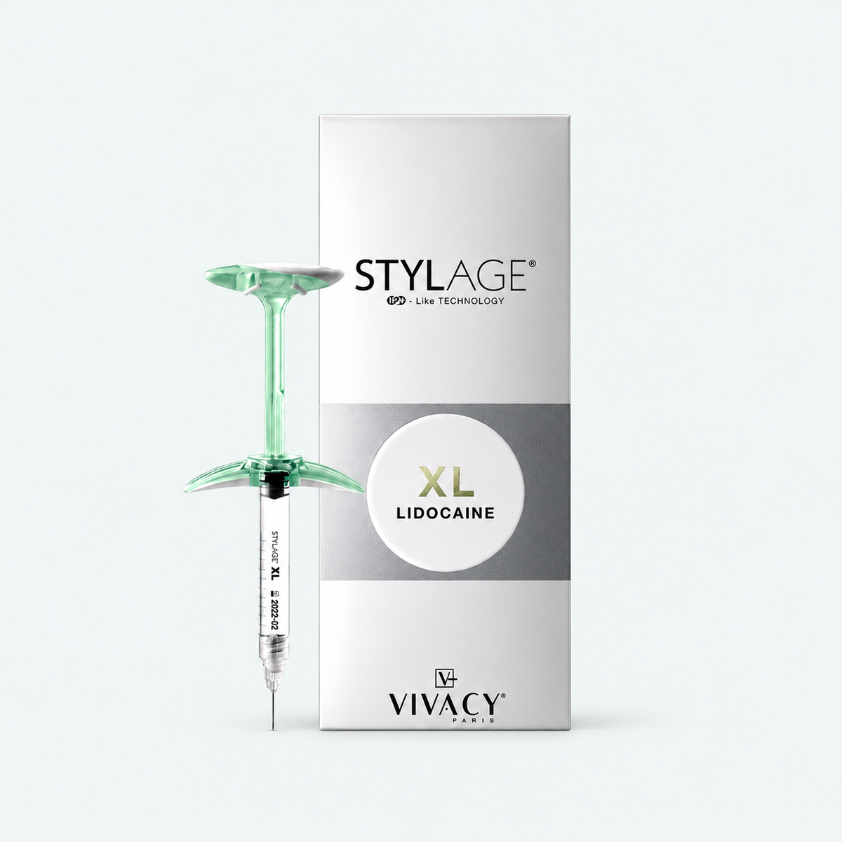 Stylage Bi-Soft XL Lidocaine, förpackning och spruta
