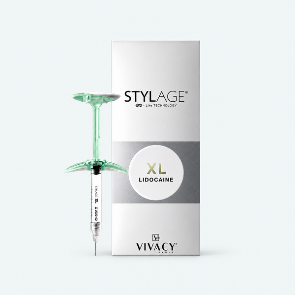 Stylage Bi-Soft XL Lidocaine, förpackning och spruta