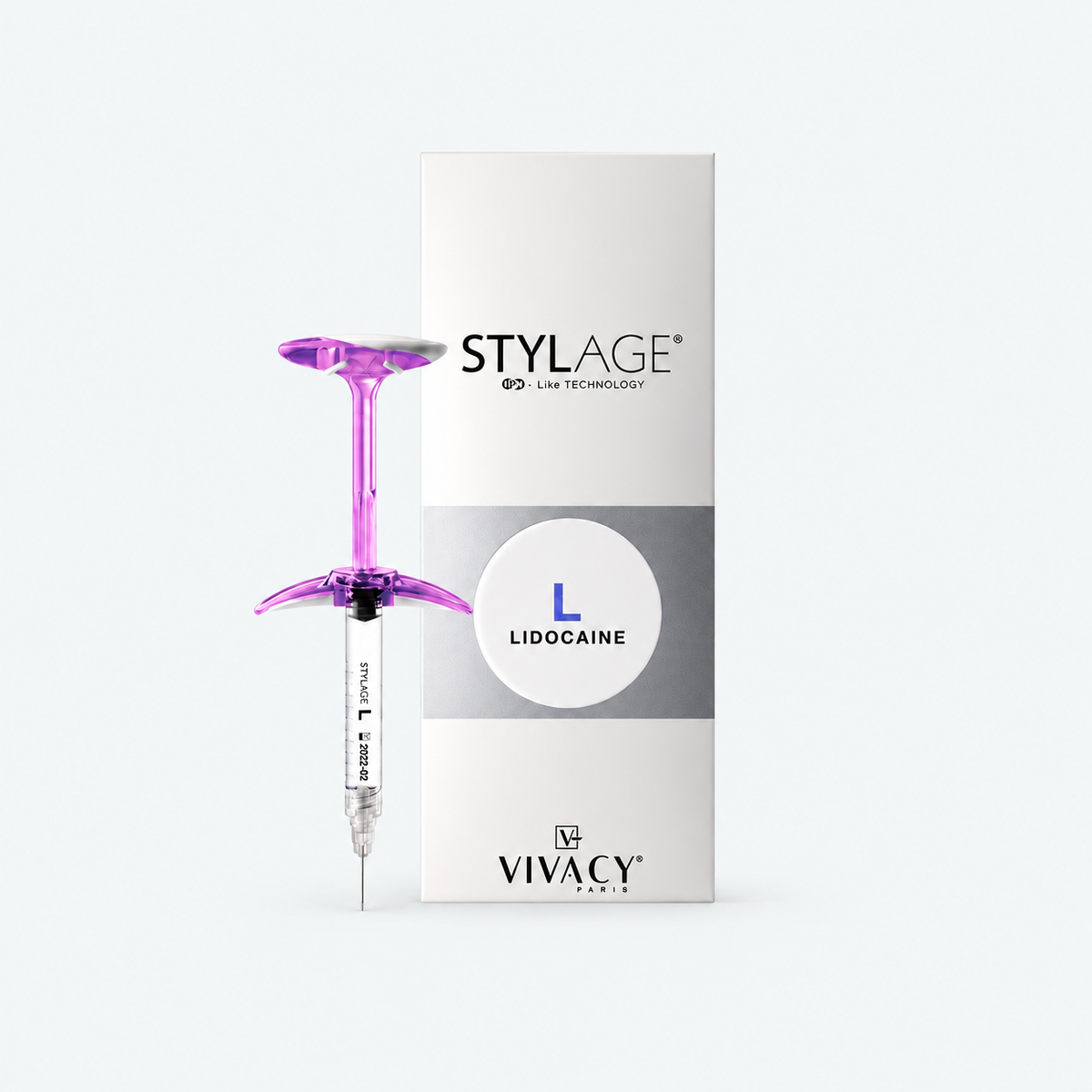 Stylage Bi-Soft L Lidocaine, förpackning och spruta