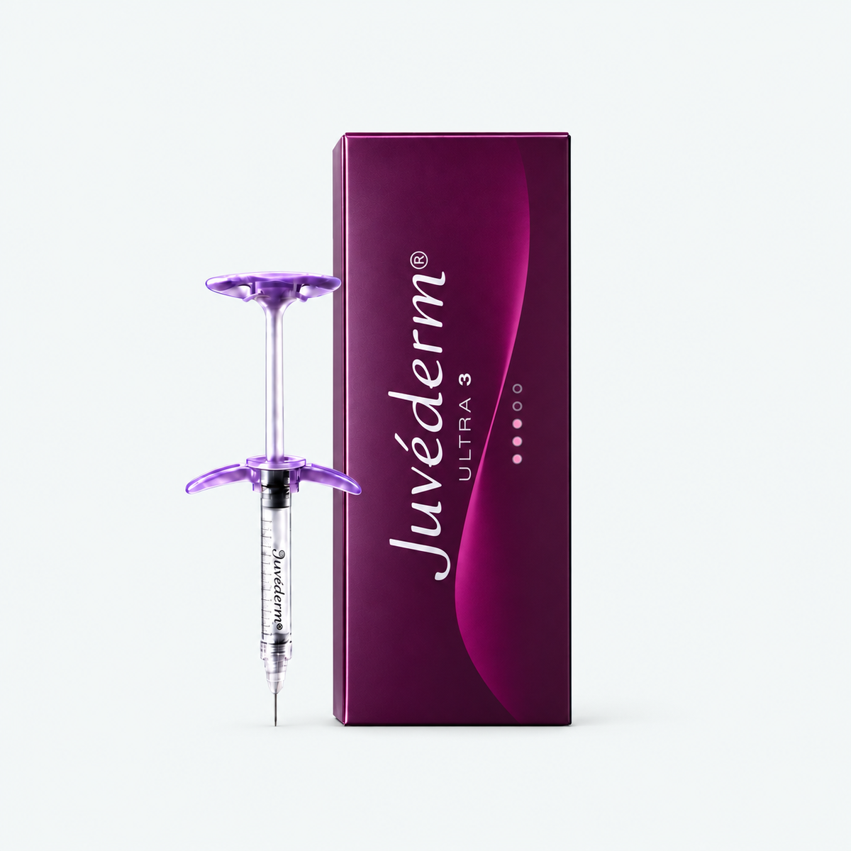 Juvéderm Ultra 3 Lidocaine, förpackning och spruta